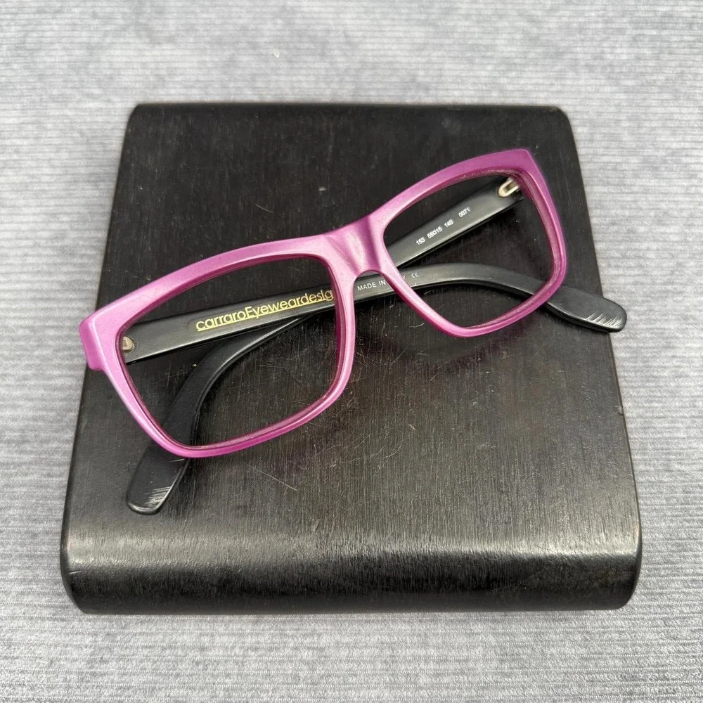 Carraro Eyewear Design 153 Purple Black Rectangular Y2k Frames Italy 55-15-140